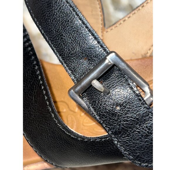 👡 B.O.C. Born Concept Women's Black Leather Wedge Sandals – Size 9M - Picture 4 of 9
